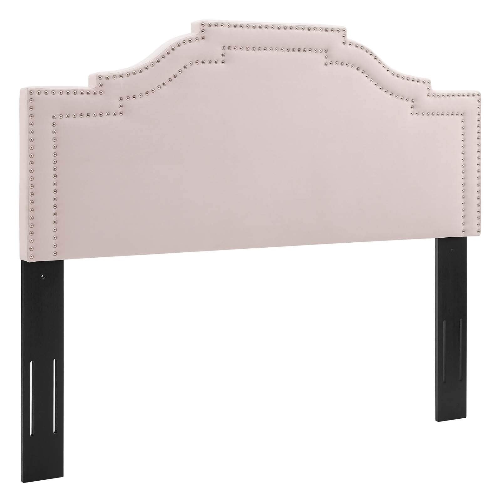 Modway Lucia Performance Velvet Headboard with Nailhead Detail, King/California King, Pink