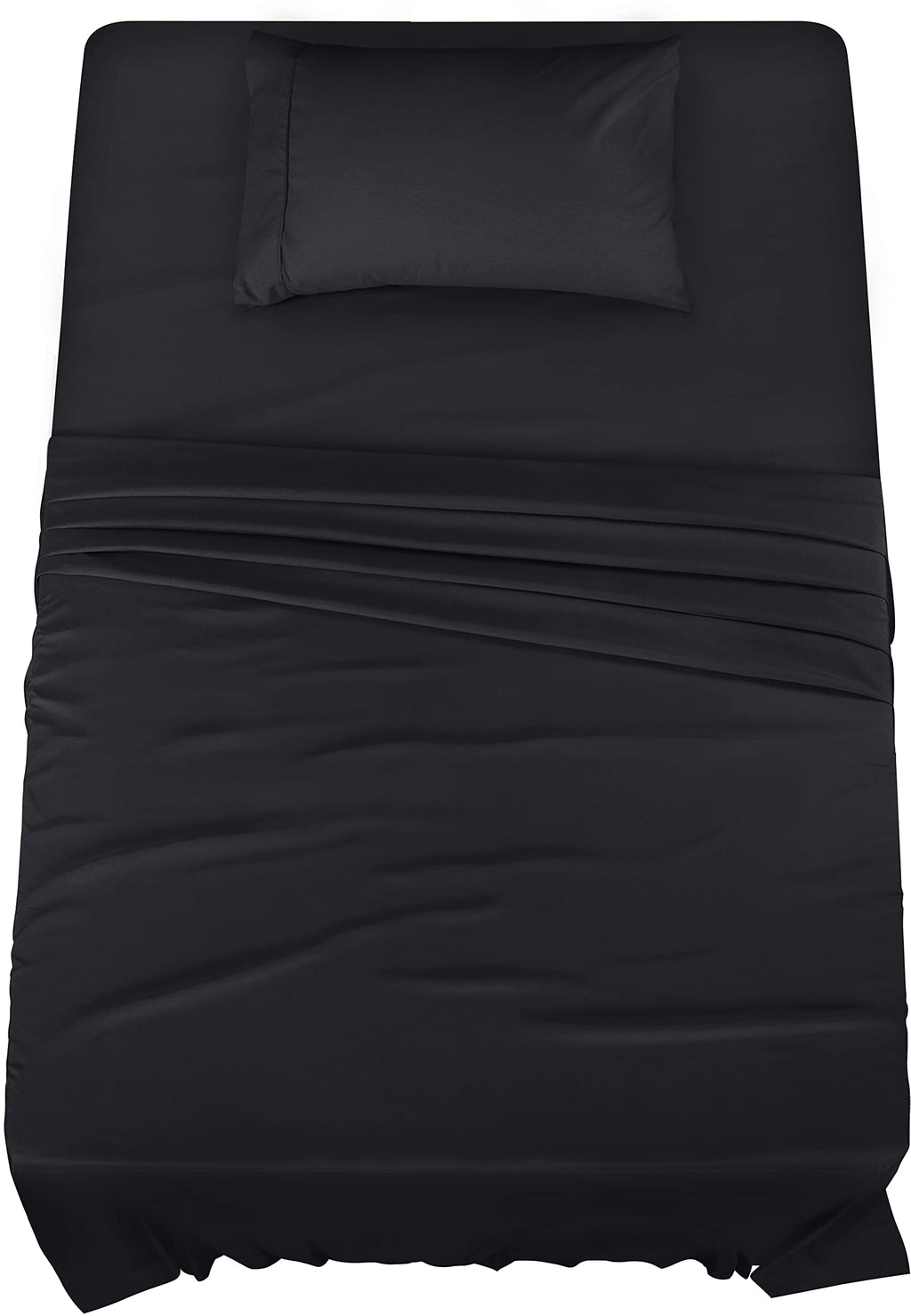 Utopia Bedding Twin Bed Sheets Set - 3 Piece Bedding - Brushed Microfiber - Shrinkage And Fade Resistant - Easy Care (Twin, Blac