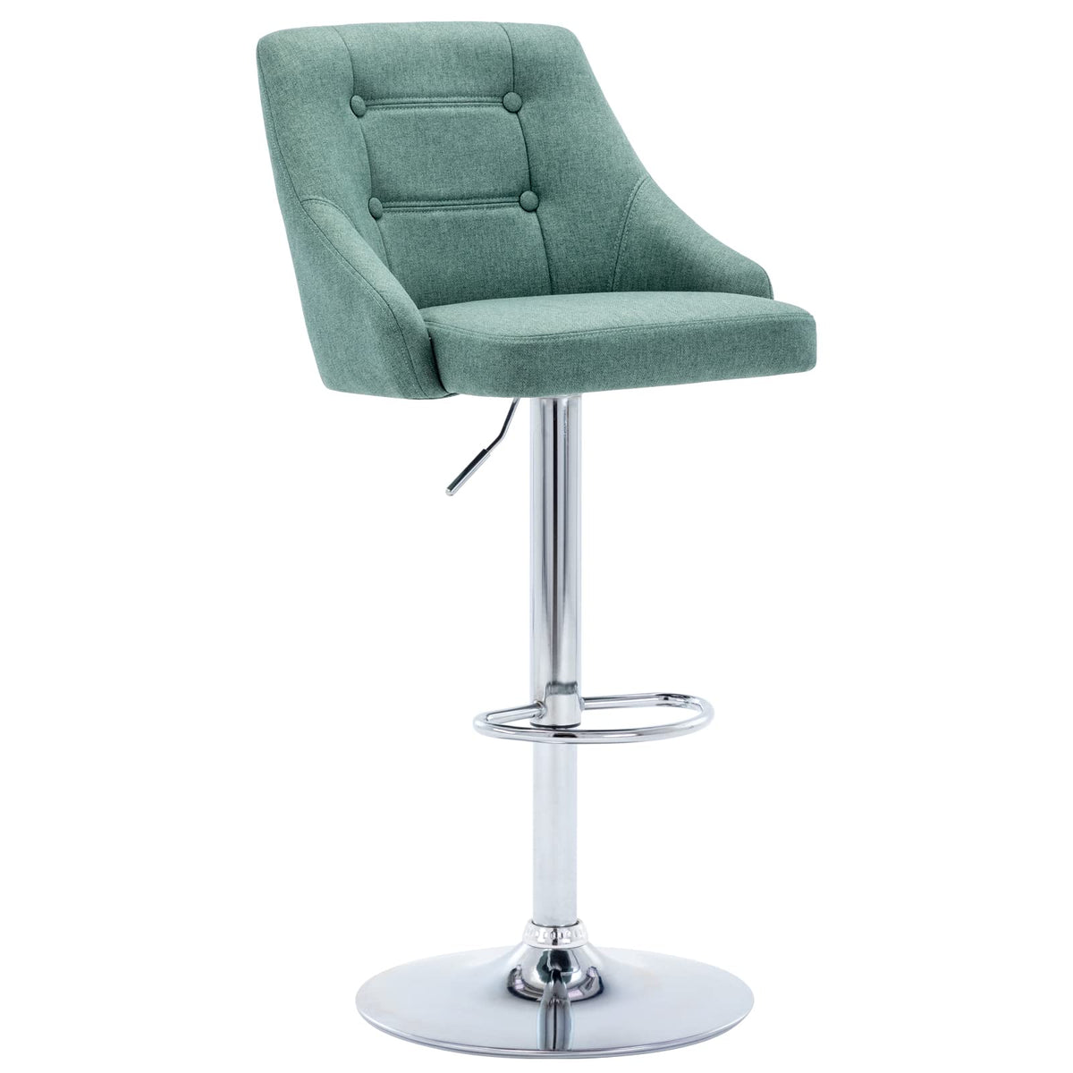 Brage Living Swivel Bar Stool With Back, Adjustable Fabric Tufted Barstool, Upholstered Counter Height Airlift Bar Chair For Kitchen Dining Cafe (Mint Green)