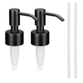 Navaris Replacement Soap Dispenser Pumps (Pack of 2) - Stainless Steel Metal Pump for 1 to 1 1/8 (26mm to 28mm) Bottle Tops - De