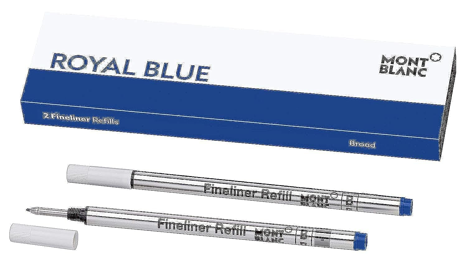 Montblanc Fineliner Refills (B) Royal Blue 124500 - Pen Refills For Fineliner And Rollerball Pens By Montblanc - 2 X Fiber Tip P