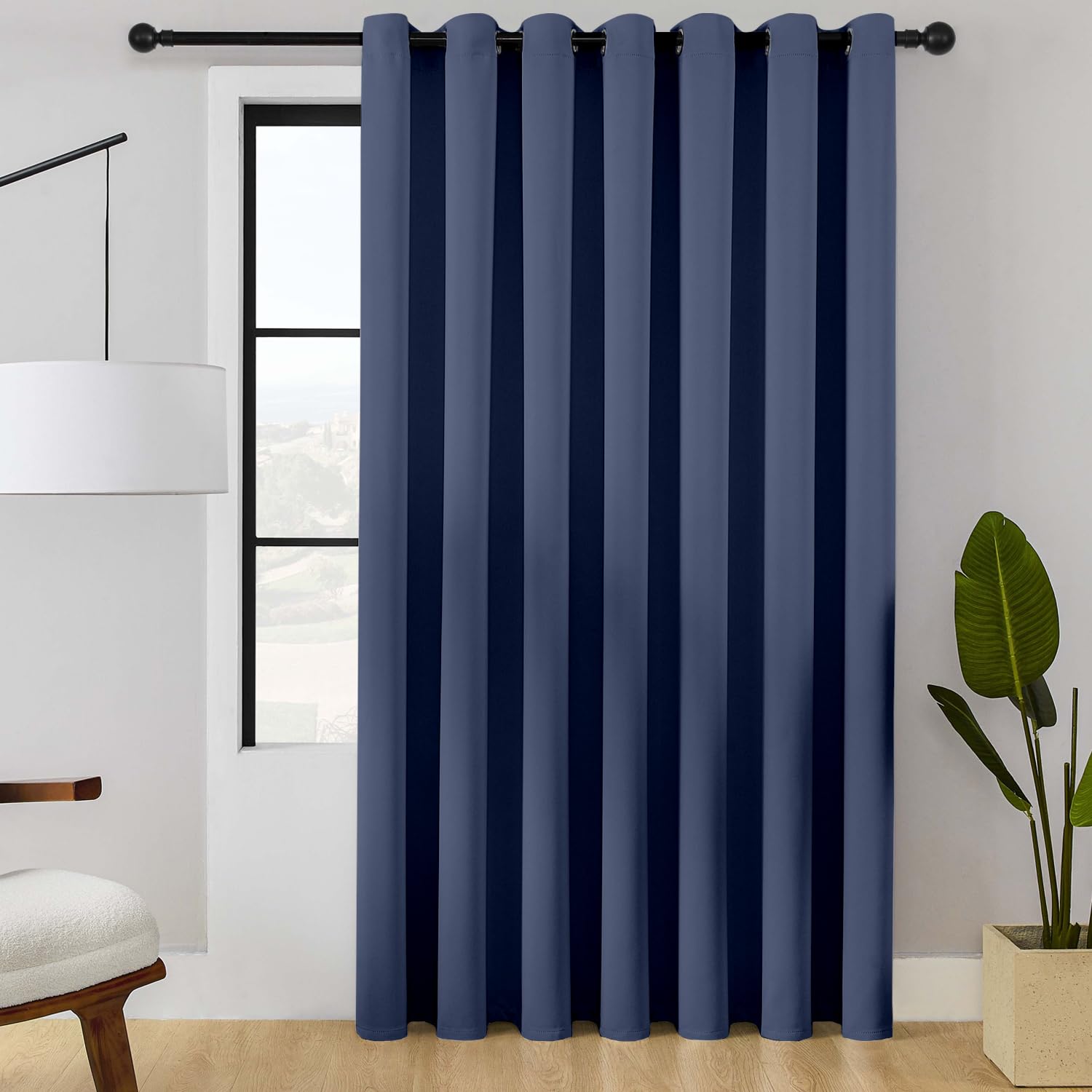 Chrisdowa Room Divider Curtain 96 Inches Long, Wide Blackout Sliding Door Curtain For Bedroom, Room Darkening Privacy Window Cur