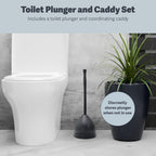 Casabella Toilet Plunger and Hideaway Caddy Combo Heavy-Duty Plastic Black 8500102