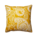 Pillow Perfect Paisley Indoor/Outdoor Accent Throw Pillow, Plush Fill, Weather, And Fade Resistant, Floor - 25' X 25', Yellow/