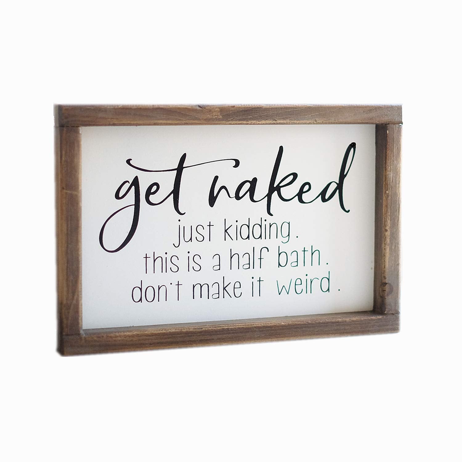 Lavender Inspired Decorative Signage - Funny Bathroom Sign, Farmhouse Style, Half Bath, 10.6x7x1 inches, Wood Material