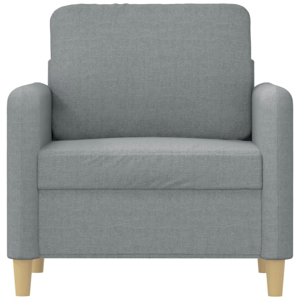 vidaXL Modern Fabric Made Sofa Chair in Light Gray for Living Room, Lounge, Office or Bedroom with Stable Metal Frame and Comfortable Padding