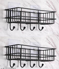 Fampoux Wall Mounted SelfAdhesive Bathroom Kitchen Corner Shelf Organiser Storage Rack & Holder Accessories (2, 4 Hook)