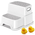 Toddler Step Stool, 2 Step Stool for Kids with Anti-Slip Surface and Rubber Bottom, Kids Step Stool Poop Stool for Toilet Potty 