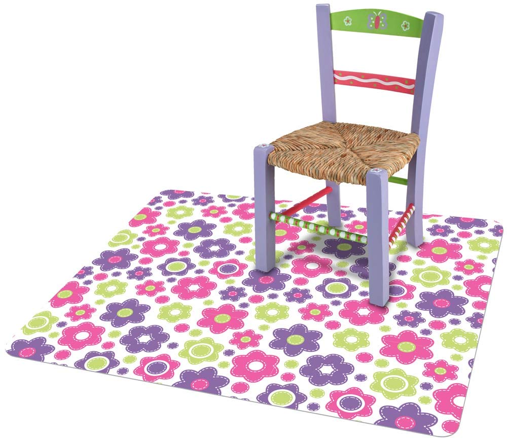 deflecto Fashionmat Chair Mat, Rectangular, 35 X 40, Daisies