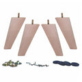 WEICHUAN Unfinished Beech Wood Tapered Replacement Sofa Couch Chair Ottoman Loveseat Coffee Table Cabinet Wood Furniture Feet Fu