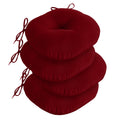 Downluxe Round Outdoor Chair Cushions, Waterproof Memory Foam Bistro Patio Furniture Cushions 15' X 15', Burgundy, 4 Pack For