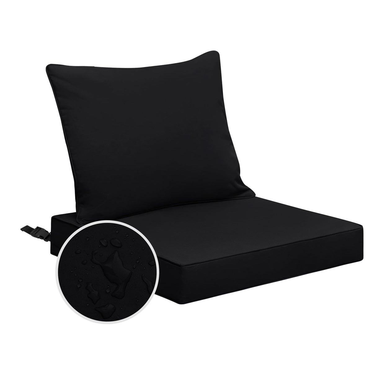 Easy-Going Waterproof Patio Chair Cushion Back 19X16 In + Seat 19X19X3 In Non-Slip Outdoor Seat Cushion With Zipper And Handle B