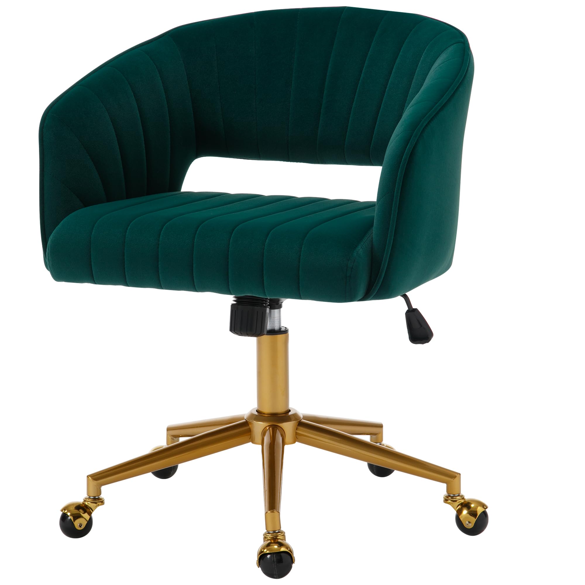 Westice Home Office Desk Chairs, Modern Velvet Rolling Chair, Height Adjustable Swivel Vanity Chair with Metal Base, Ergonomic C