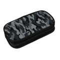 Perinsto Army Camouflage Pencil Case Big Capacity Multi Compartment Stationery Box Black And Grey Camo Pencil Pouch Holder Desk