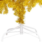 'Vidaxl 5Ft Gold Pet Artificial Christmas Tree With Stable Steel Stand - Lifelike Indoor/Outdoor Festive Centerpiece - Easy Assembly