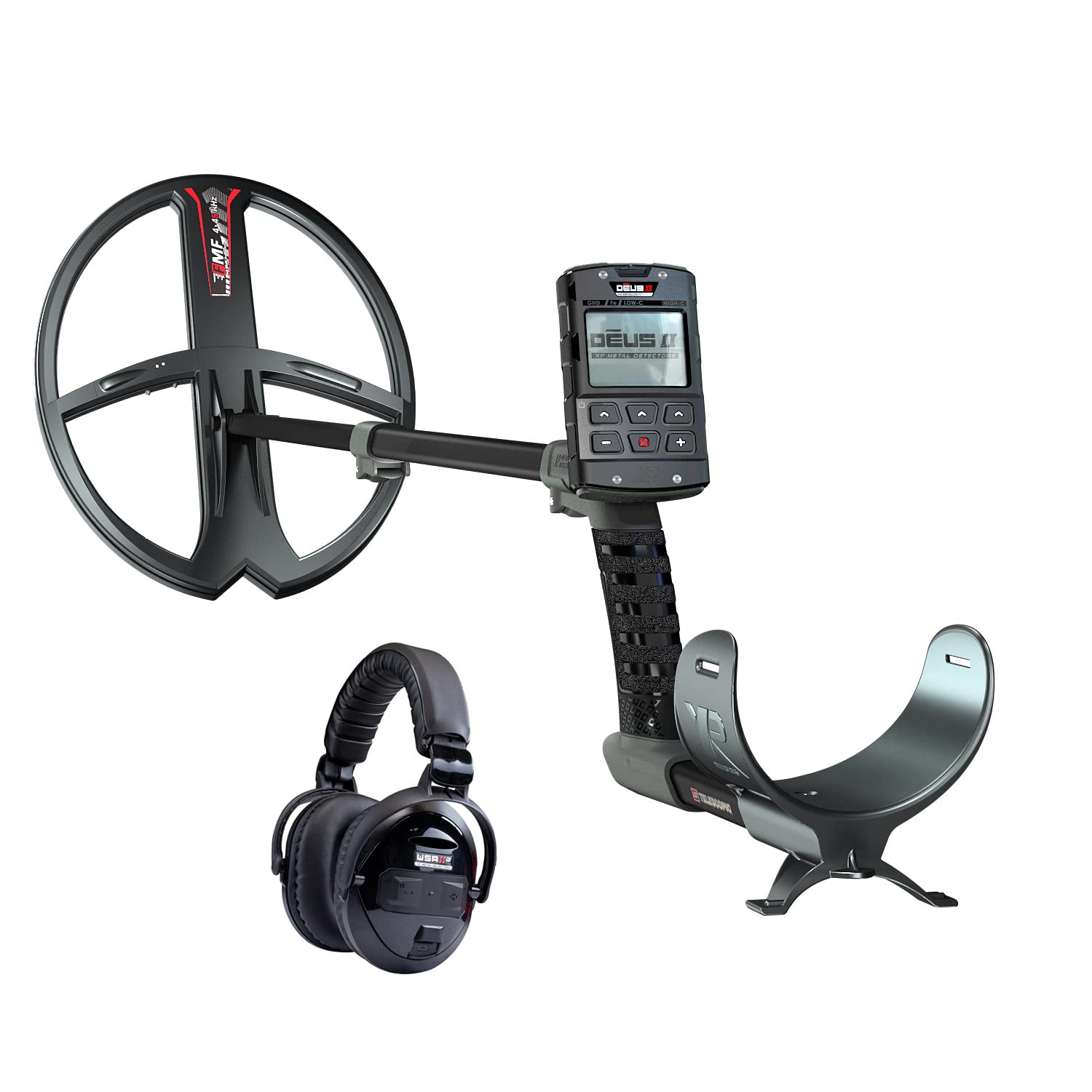 Xp Metal Detectors Deus Ii Rc - 13X11' Fmf Coil With Wsaii-Xl Wireless Headphones Bundle - Waterproof & Multifrequency With Rem