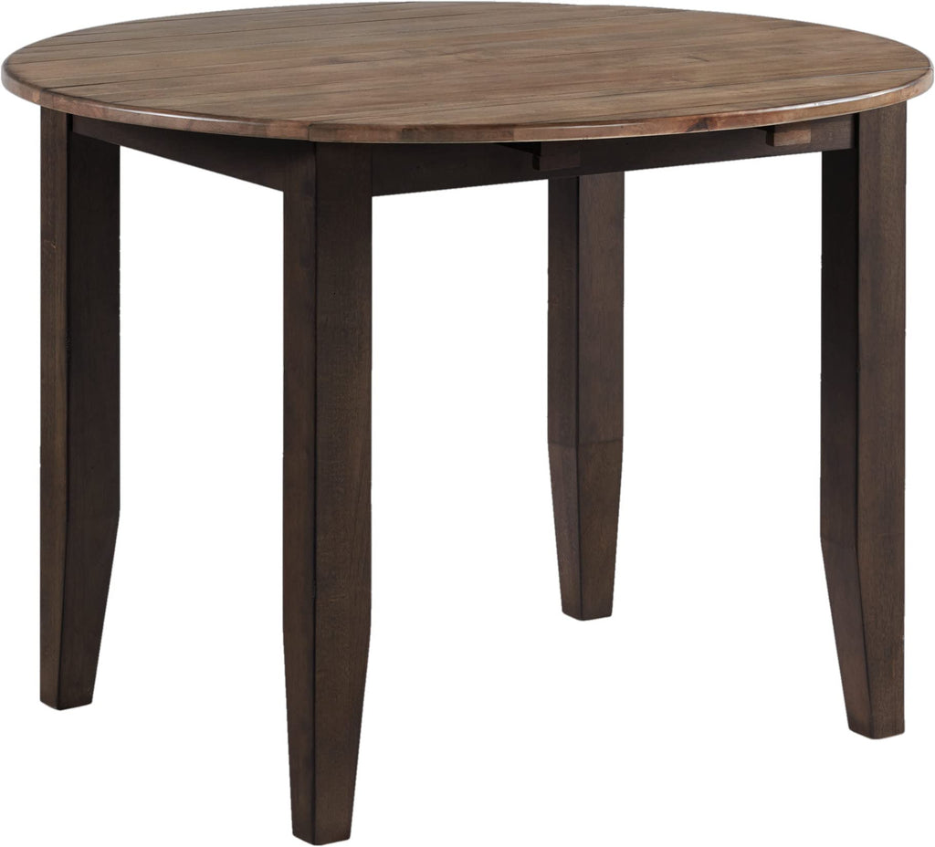 Carefree Home Furnishings Beacon 42" Wide Round Drop Leaf, Black & Walnut Dining Tables, Brown