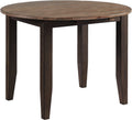 Carefree Home Furnishings Beacon 42" Wide Round Drop Leaf, Black & Walnut Dining Tables, Brown