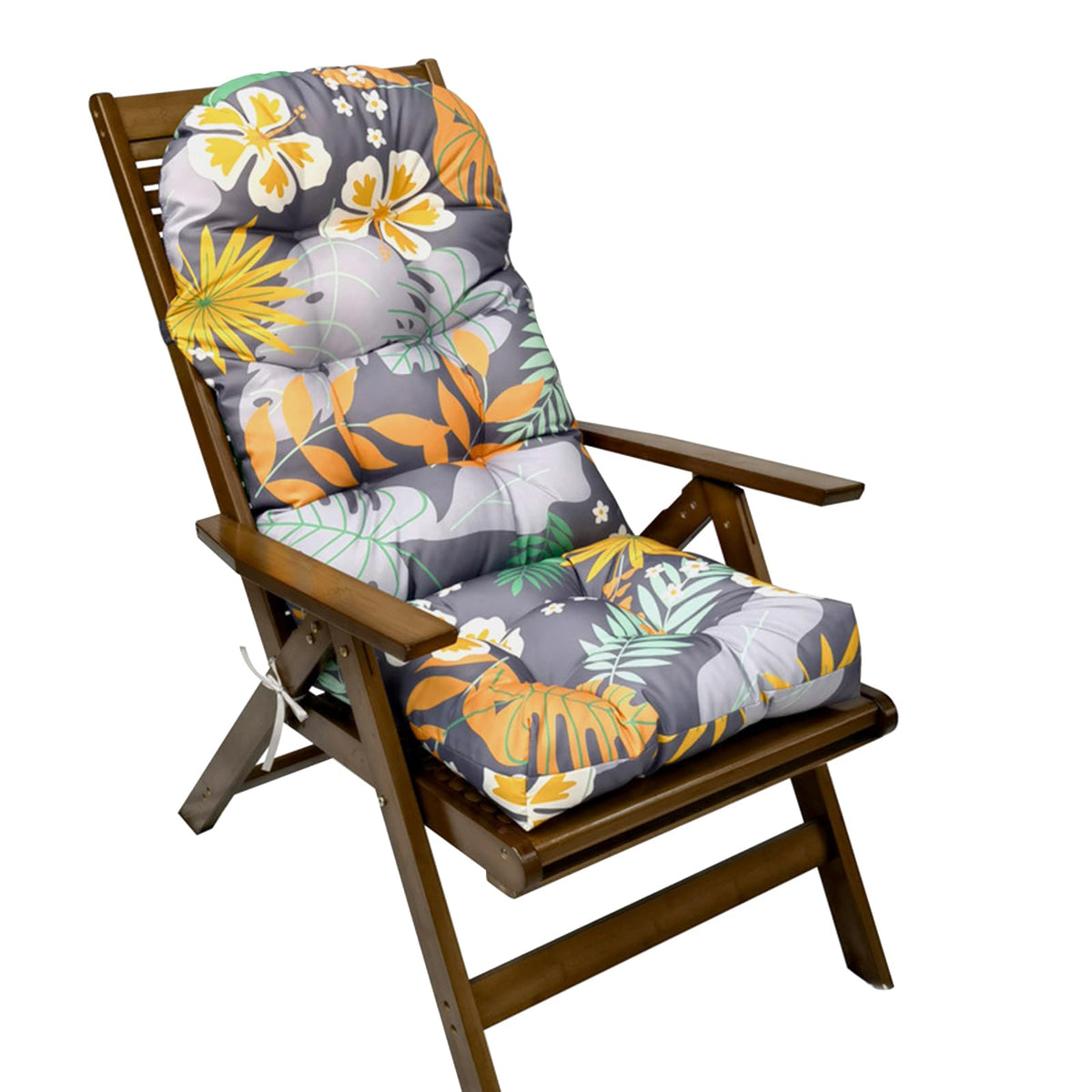 Eoieov Outdoor Floral Adirondack Chair Cushions Waterproof Rocking Chair Cushions With Ties Thicken Outdoor Chair Pads For Terra