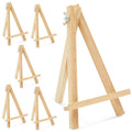 Juvale 6-Pack Wooden Easel, Mini Easel Stands and Place Card Holders for Table Top Artwork Display, Invitations, Photos, Party F
