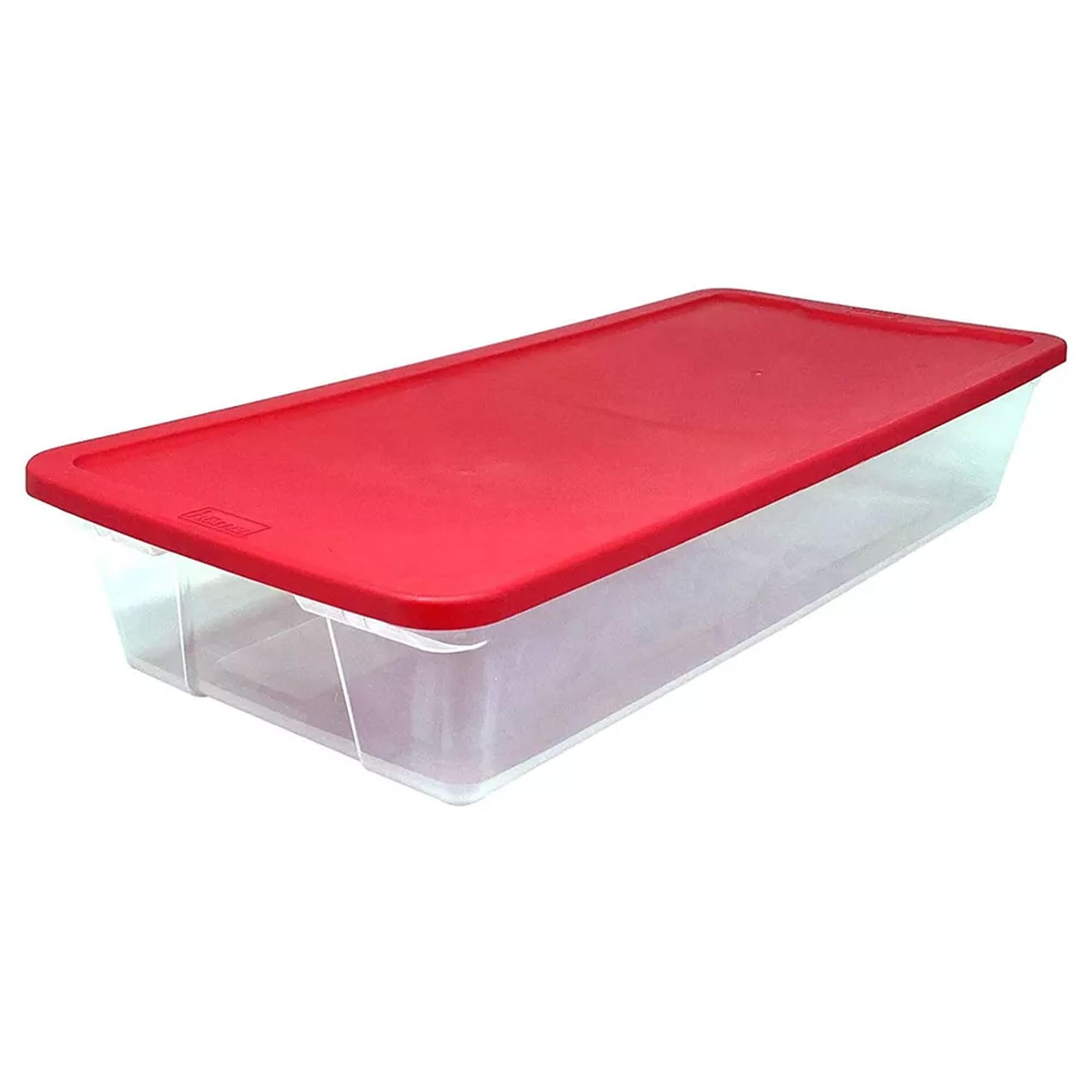 HOMZ 2 Pack Clear Plastic Under Bed Storage Container, Stackable Holiday Bins, 41 Quart