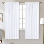 Bgment Rod Pocket White Curtains For Living Room - Thermal Insulated Window Treatment Curtains For Bedroom, 2 Panels, Pure White, 42 X 72 Inch