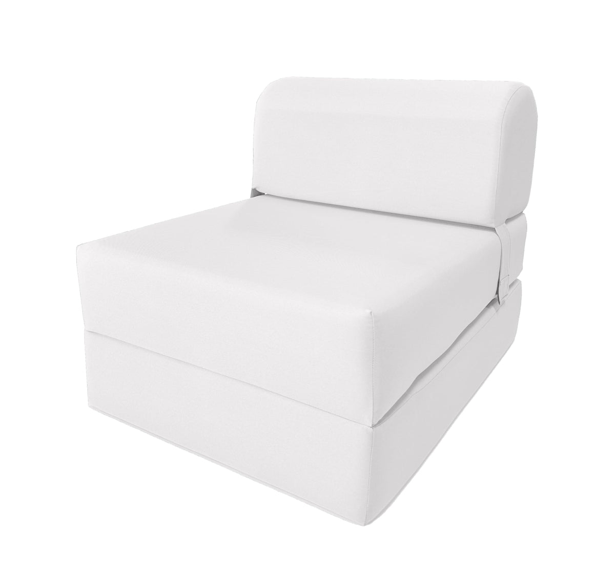 D&D Futon Furniture Sleeper Chair Folding Bed, Studio Sofa Guest Folded Mattress, High Density Foam (70 X 24 X 6, White)