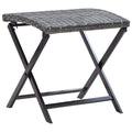 vidaXL Indoor/Outdoor Folding Stool - Gray, Weather-Resistant Poly Rattan Seat, Lightweight, Space-Saving, Portable - Ideal for 