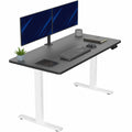 VIVO Electric 55 x 28 in Standing Desk, Memory Height Adjustment, 1B Series, Holds 220 lbs, One-Piece Black Top, White Frame, DE