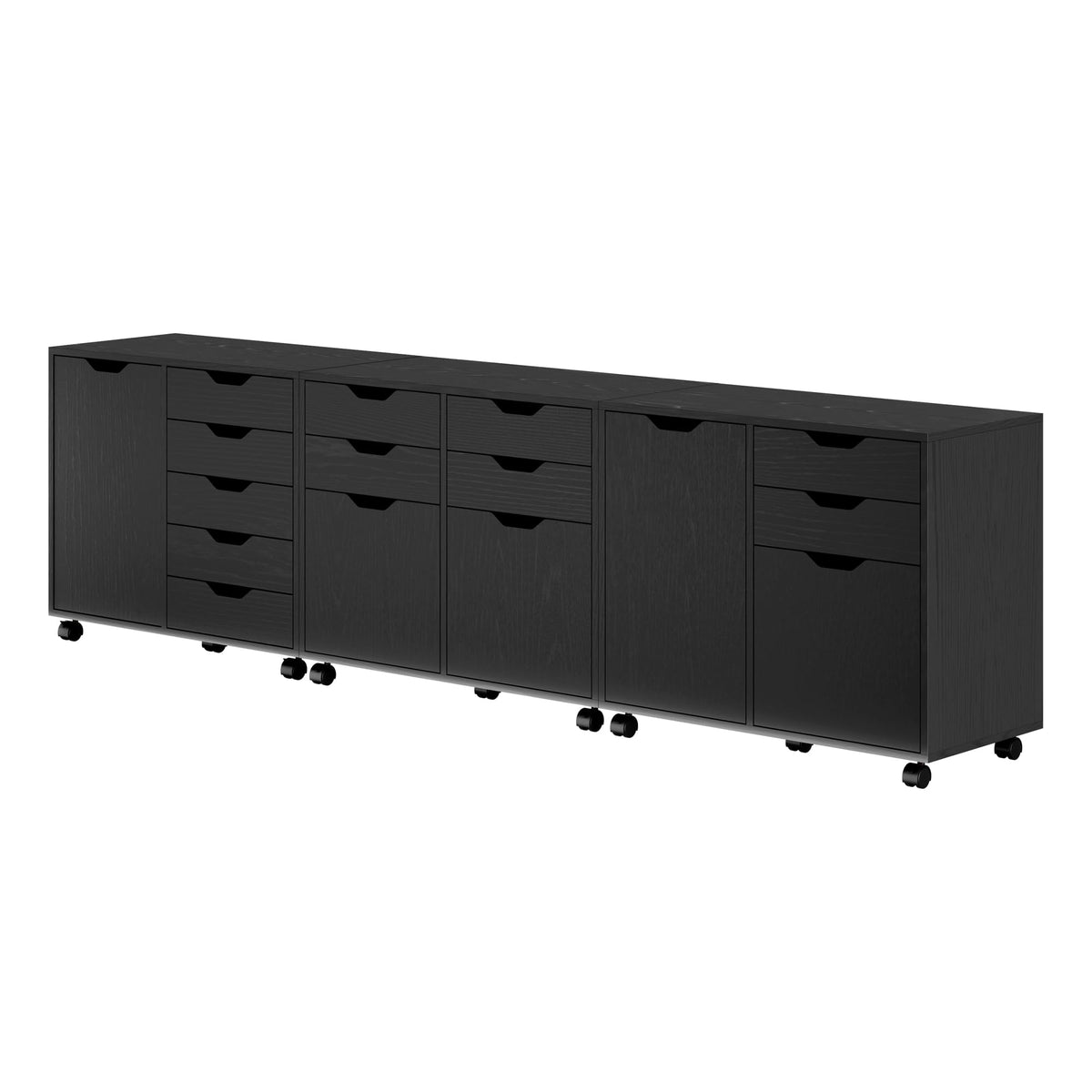 Winsome Wood Halifax 3-Pc Cabinet Set With File Drawer, Black