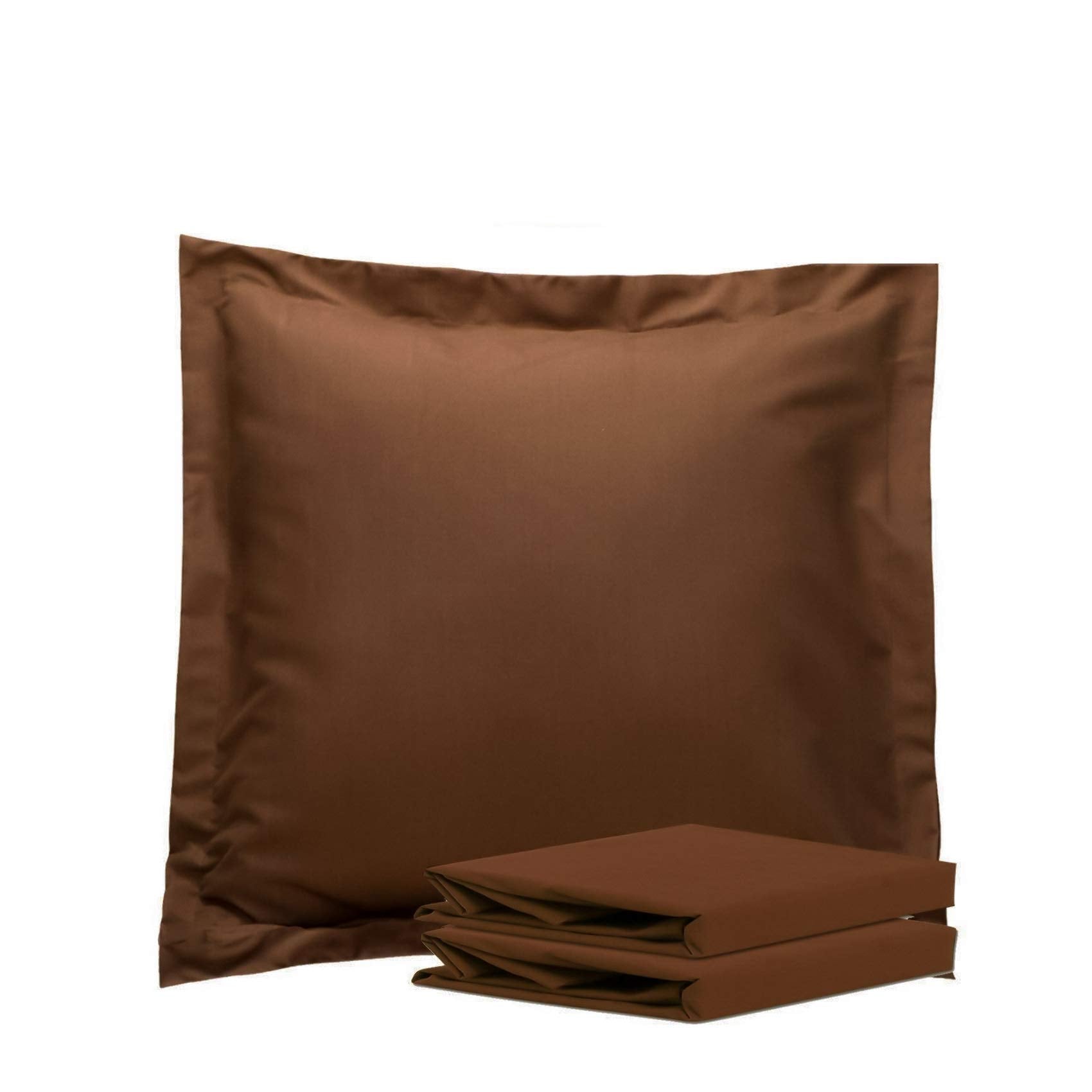 Ntbay 100% Brushed Microfiber 26X26 Euro Pillow Shams Set Of 2, Super Soft And Cozy European Throw Pillow Covers, Wrinkle, Fade, Stain Resistant Square Pillow Cases, Brown