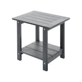 Meluvici Double Adirondack Outdoor Side Table Weather Resistant, Outdoor Rectangular Patio End Table For Adirondack Chair, Grey