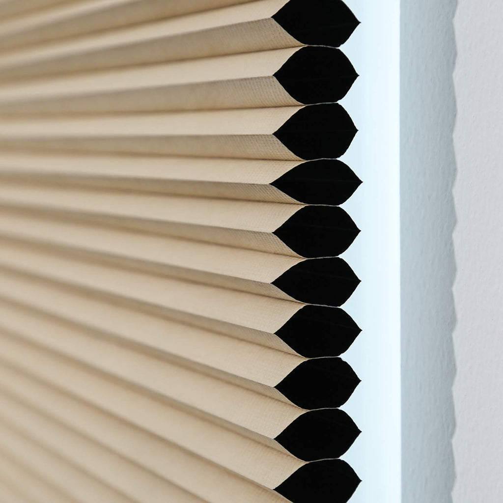 Cellular Shades Cordless Blackout Honeycomb Shades Fabric Window Blinds 29'' W X 64'' H, Ivory Beige(Blackout)