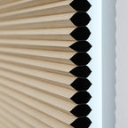 Cellular Shades Cordless Blackout Honeycomb Blinds Fabric Window Shades Ivory Beige(Blackout), 46'' W X 38'' H
