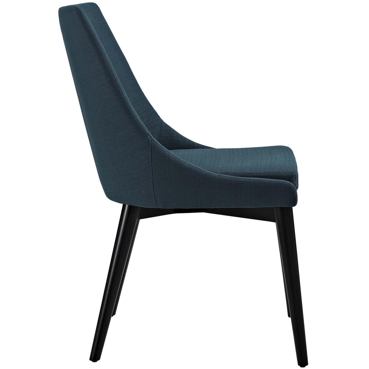 Modway Viscount Mid-Century Modern Upholstered Fabric Two Kitchen And Dining Room Chairs In Teal