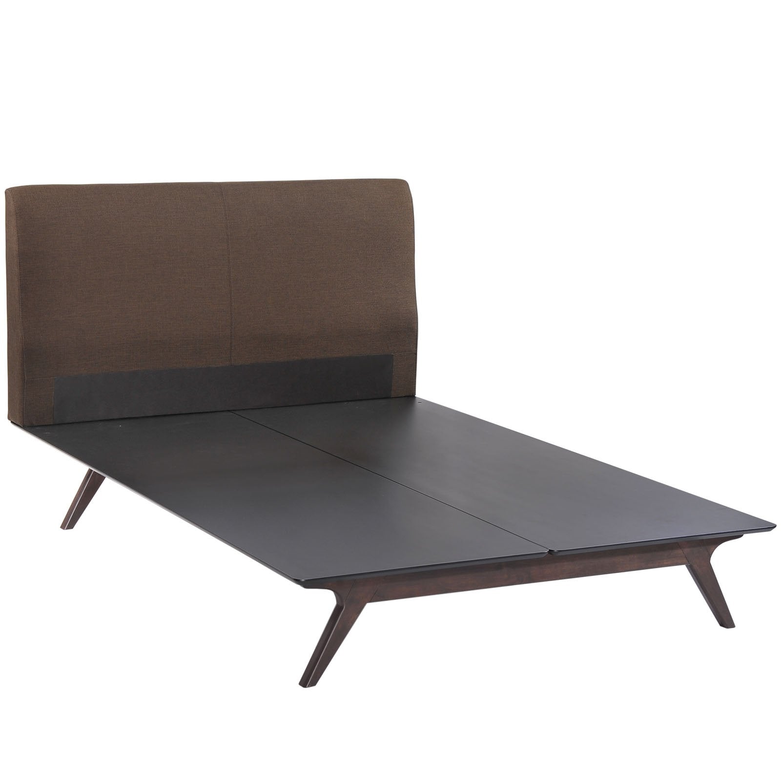 Modway MOD-5238-CAP-BRN Mid-Century Modern Wood Platform Bed, Queen, Cappuccino Brown
