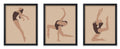 Poster Master 3-Piece Dancing Woman Poster - Retro Faceless Print - Silhouette Art - Girly Art - Line Art - Chic Boho Art - Abst