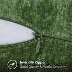 Decoruhome Chenille Soft Throw Pillow Covers 18X18 Set Of 2, Farmhouse Velvet Pillow Covers, Decorative Square Pillow Covers With Stitched Edge For Couch Sofa Bed, Forest Elf