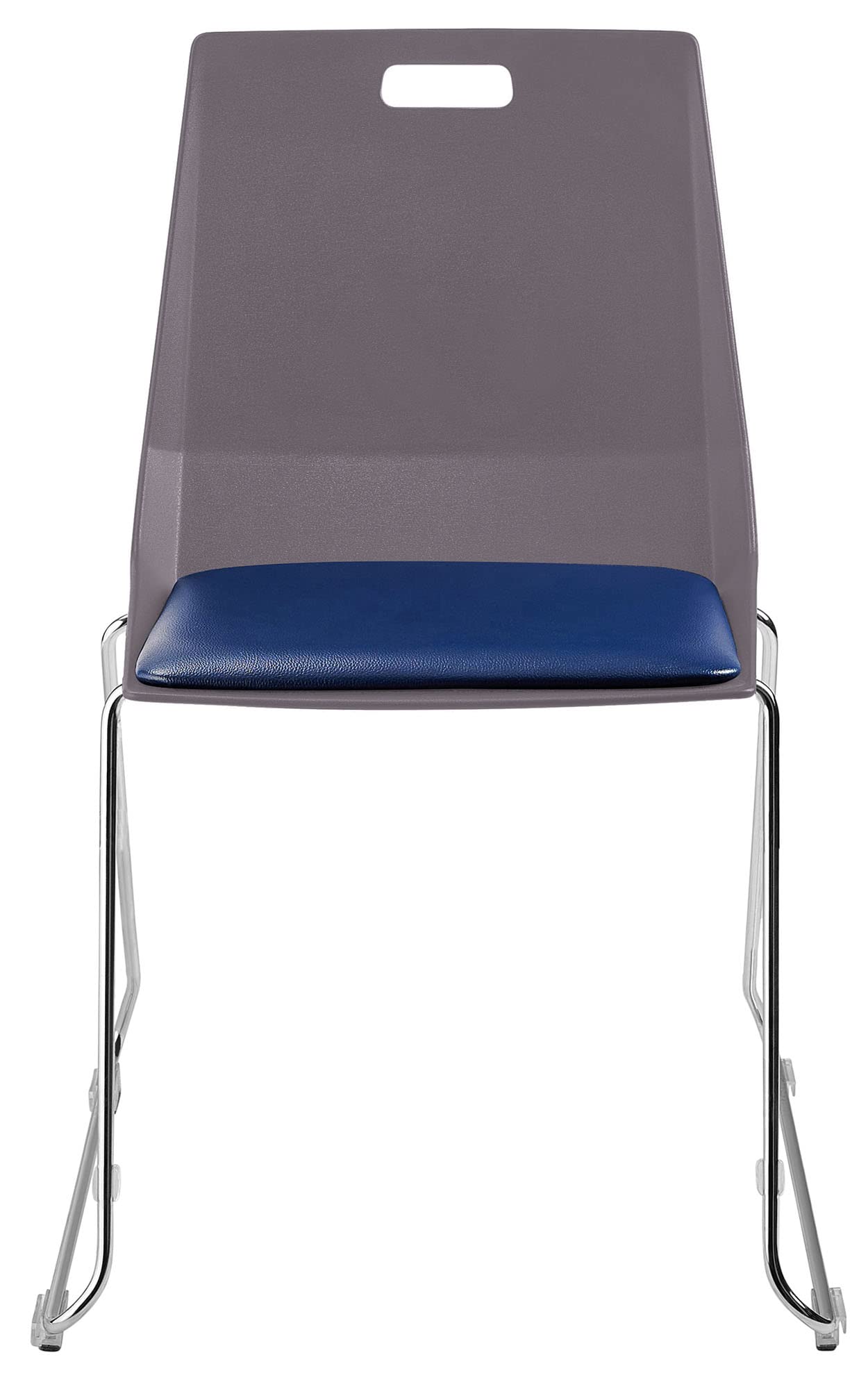 National Public Seating NPS LuvraFlex Stack Chair with Polypropylene Back/Padded Seat - Charcoal/Blue