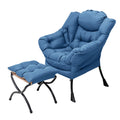 Welnow Lazy Chair with Ottoman, Modern Lounge Accent Chair with Armrests and a Side Pocket, Leisure Sofa Chair Set, Reading Chai