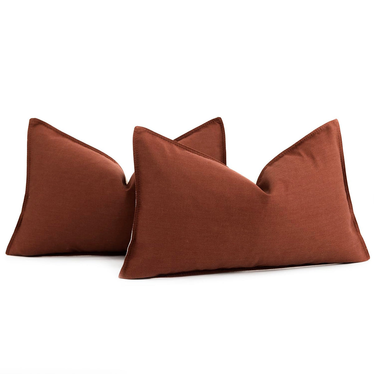 Foindtower Set Of 2 Decorative Cotton Linen Throw Pillow Covers Soft Modern Farmhouse Cushion Case Cozy Accent Lumbar Pillowcase
