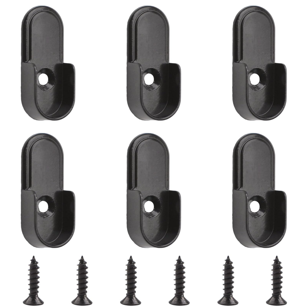 INCREWAY Oval Closet Rod Supports,6PCS Wardrobe Bracket Zinc Alloy Closet Rod Holders Wall Mounted Wardrobe Pipe Flange Bracket 