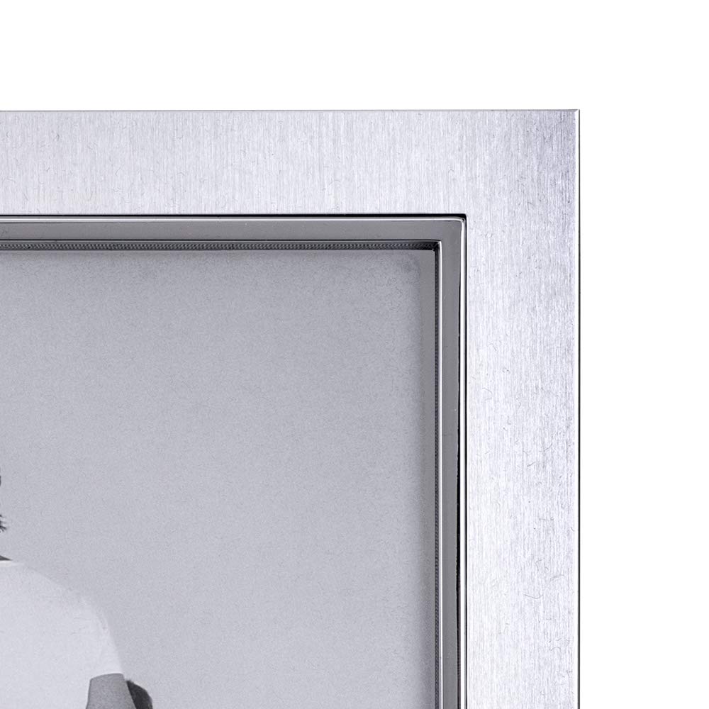 Malden International Designs Uptown Matte Silver With Silver Fashion Metal Frame, 8X10, Silver