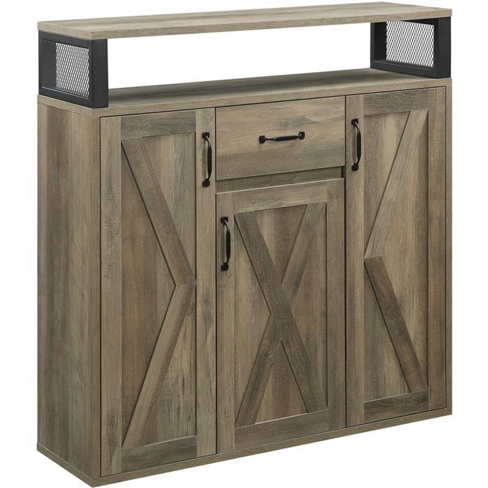 Acme Abiram 1-Drawer Wooden Server in Rustic Oak