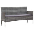 vidaXL Outdoor 3-Seater Patio Sofa - Gray Poly Rattan Durable Garden Furniture with Comfortable Cushions and Easy Maintenance