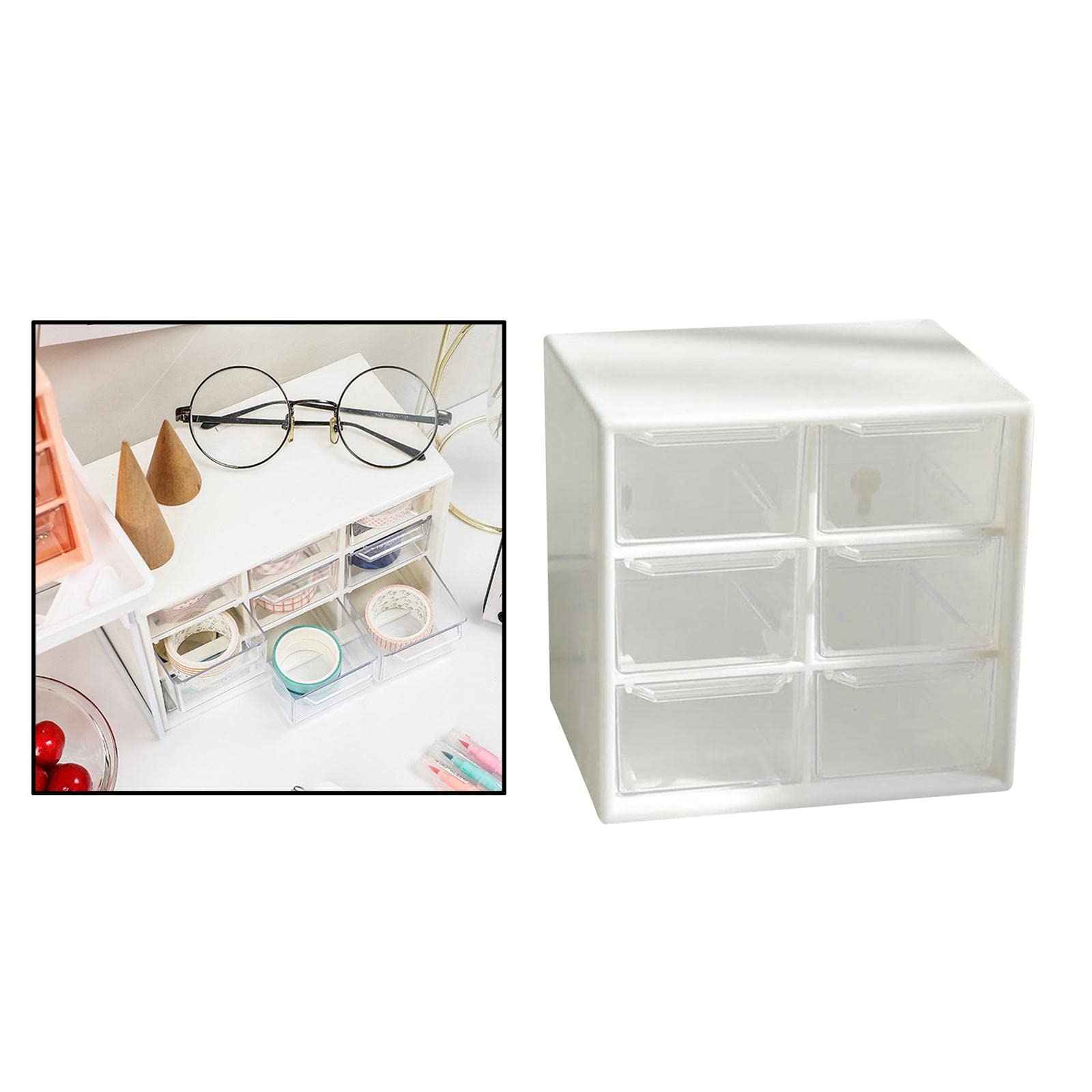 Merishopp 2X9 Drawer Organizer Makeup Household Underwear Sundries Storage Divider White