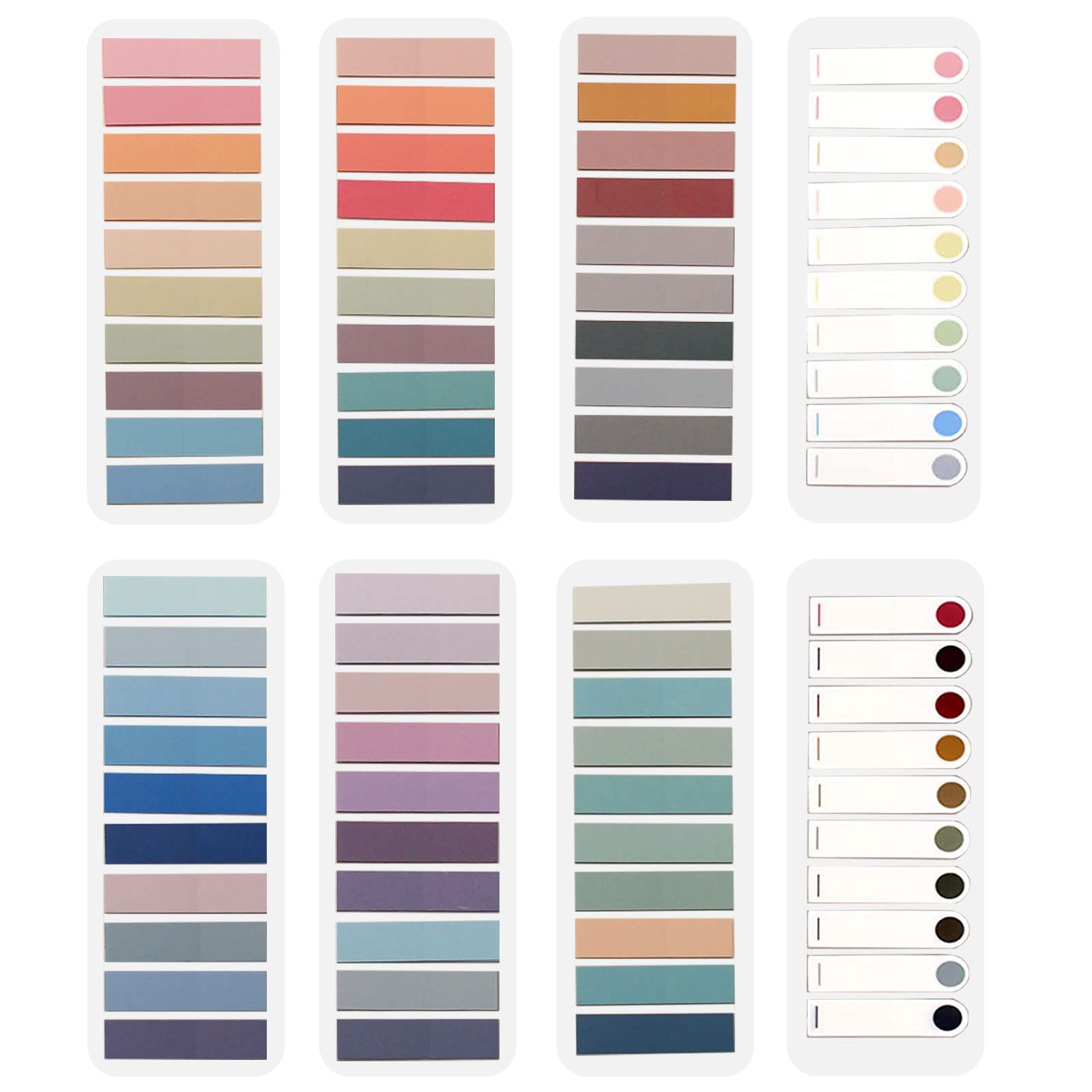 Elii 1600Pcs Tabs Page Markers Morandi Sticky Index Tabs,Transparent Sticky Notes Book Markers Tabs Label Stickers Index Tabs Fo