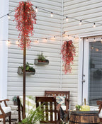 Recutms Artificial Hanging Fern Lighted With 30 Led Fake Hanging Ivy Vines Plastic Faux Greenery Plants For Home Wall Bedroom Ga