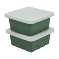 ECR4Kids Square Bin with Lid, Storage Containers, Hunter Green, 2-Pack