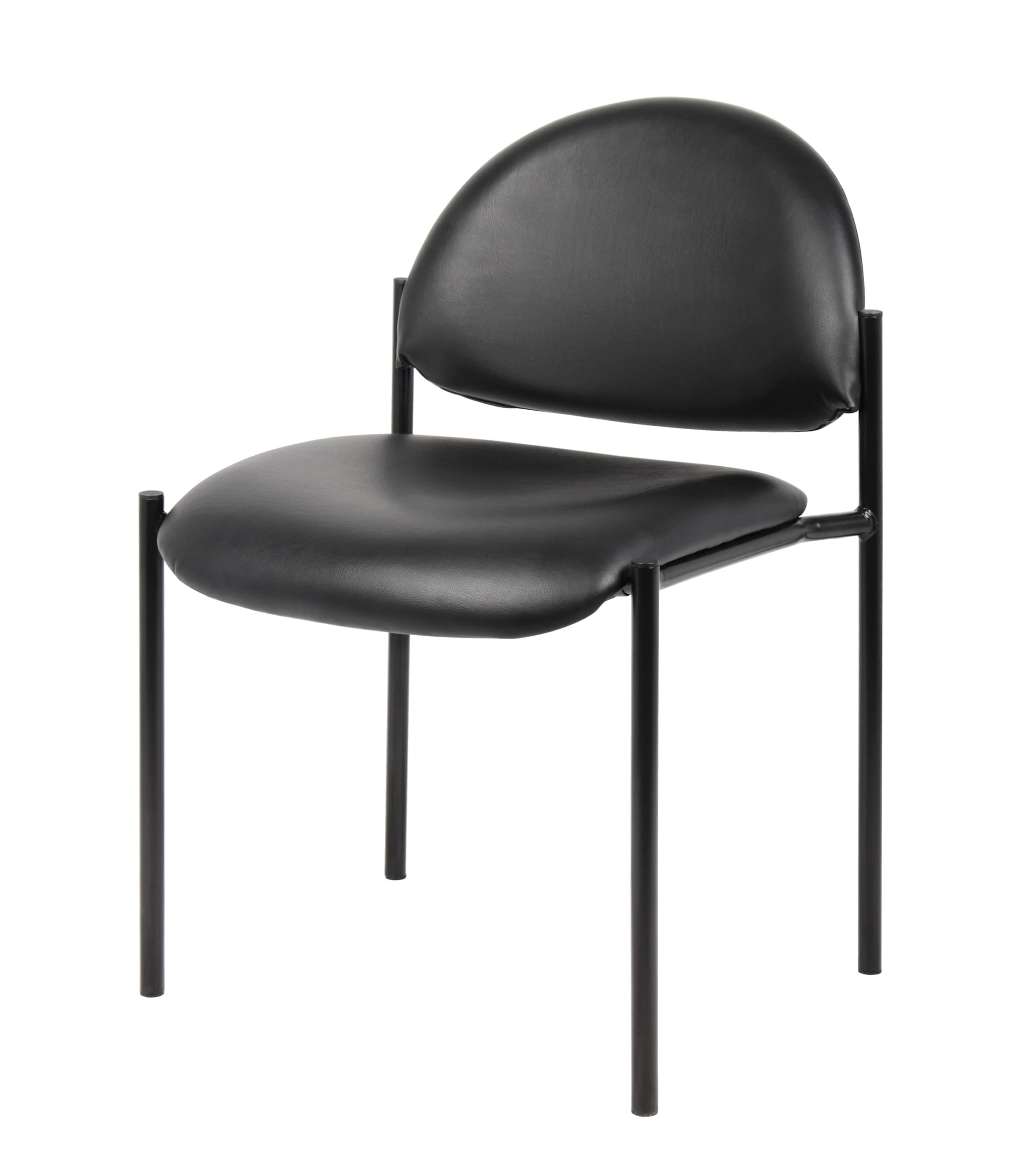 Boss Office Products Dimond Fabric Stacking Chair In Black